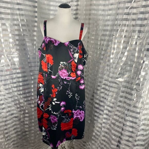 Lane Bryant Black Floral Cocktail Dress - Picture 2 of 6